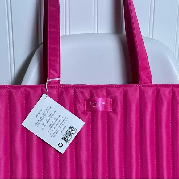 Kate Spade Fragrances pink Tote travel Bag Shopper Overnight Beach Handbag - Picture 3 of 7